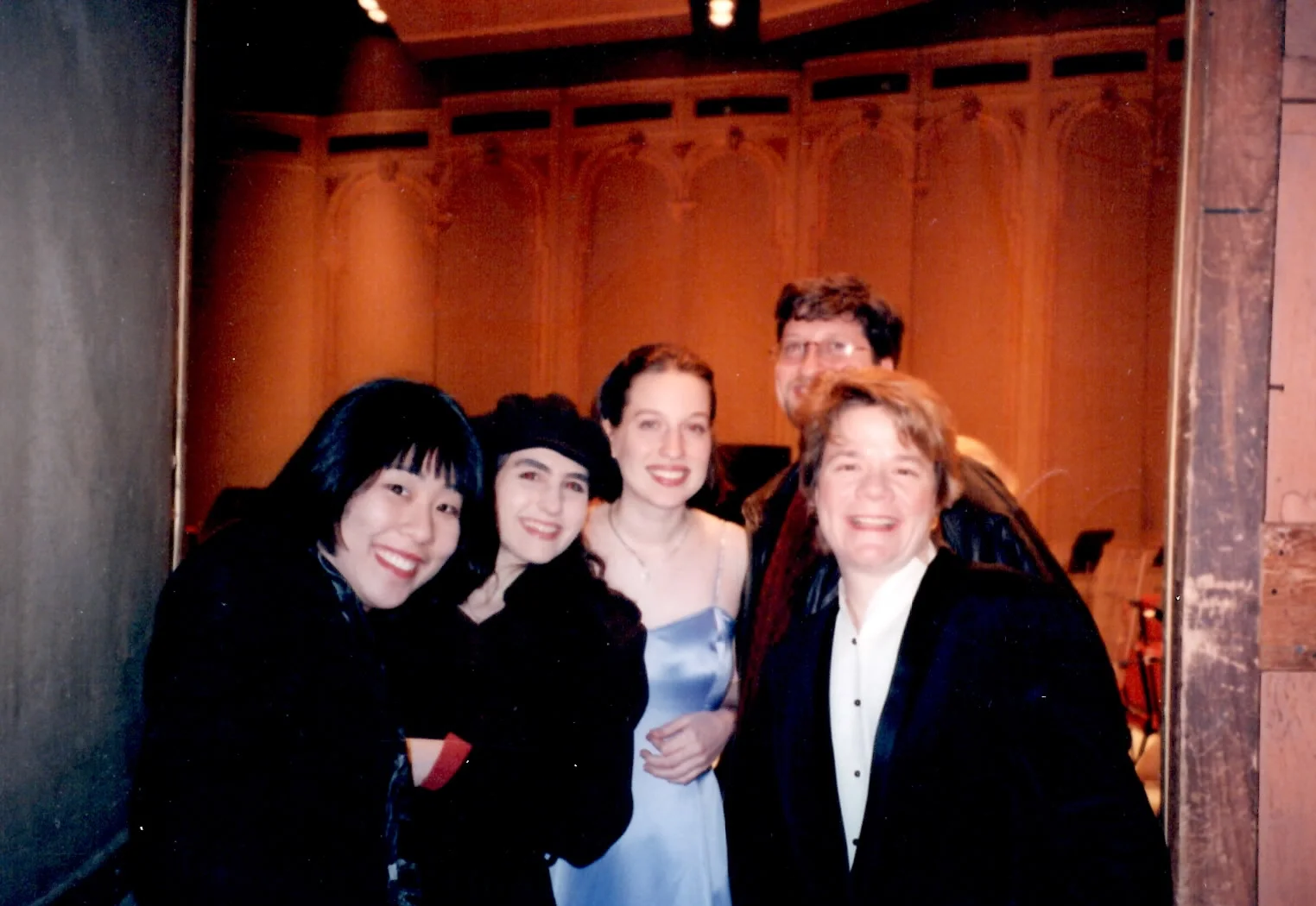 Marin Alsop and friends backstage after my Barber Concerto premiere (1998) in Philadelphia at the Academy of Music. From left to right Amy, Stephanie, myself, Phil and Marin Alsop.