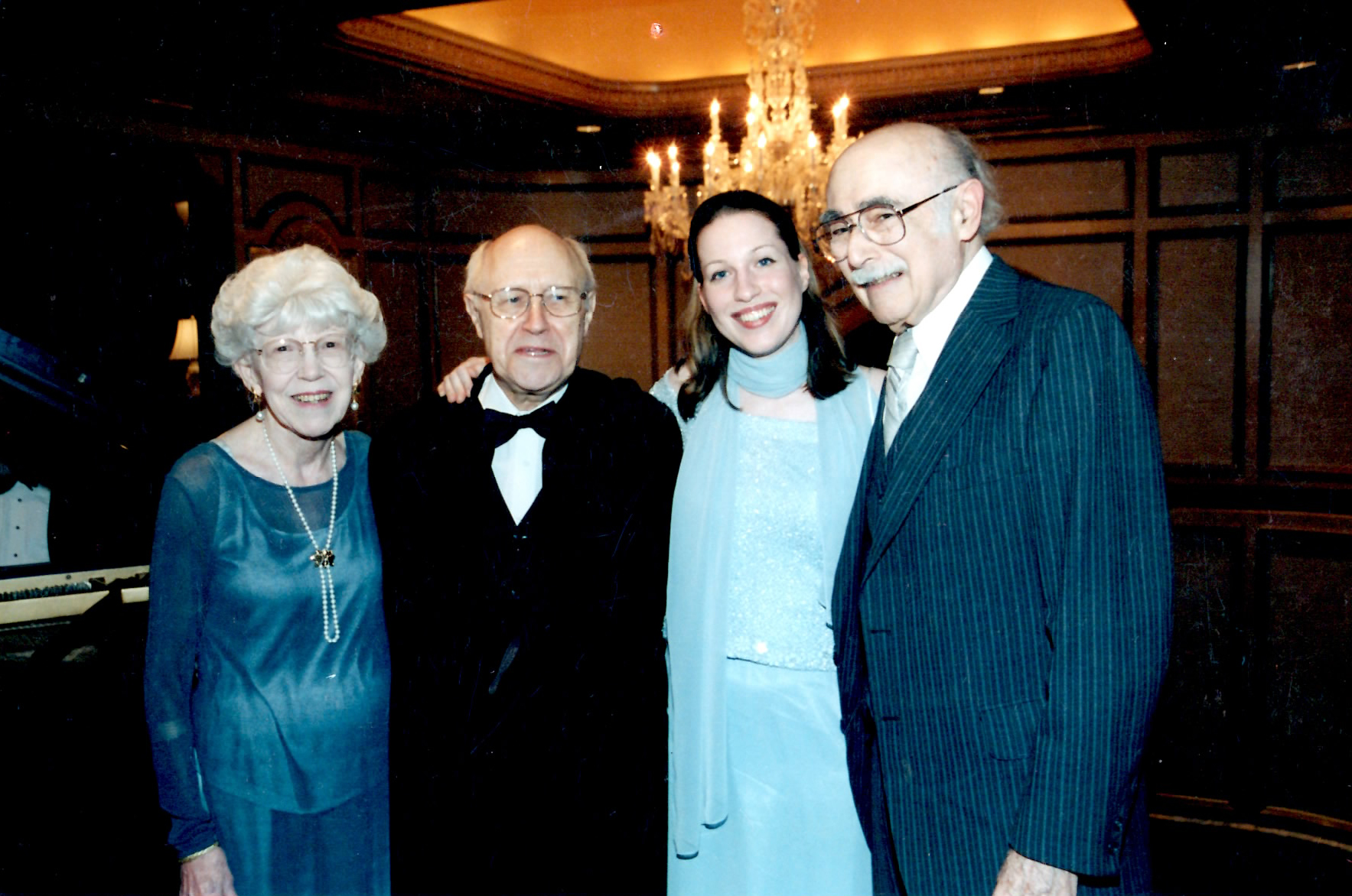  All of my teachers in one photo. From left to right: Nell Novak, Mstislav Rostropovich, myself, and Kalman Novak 