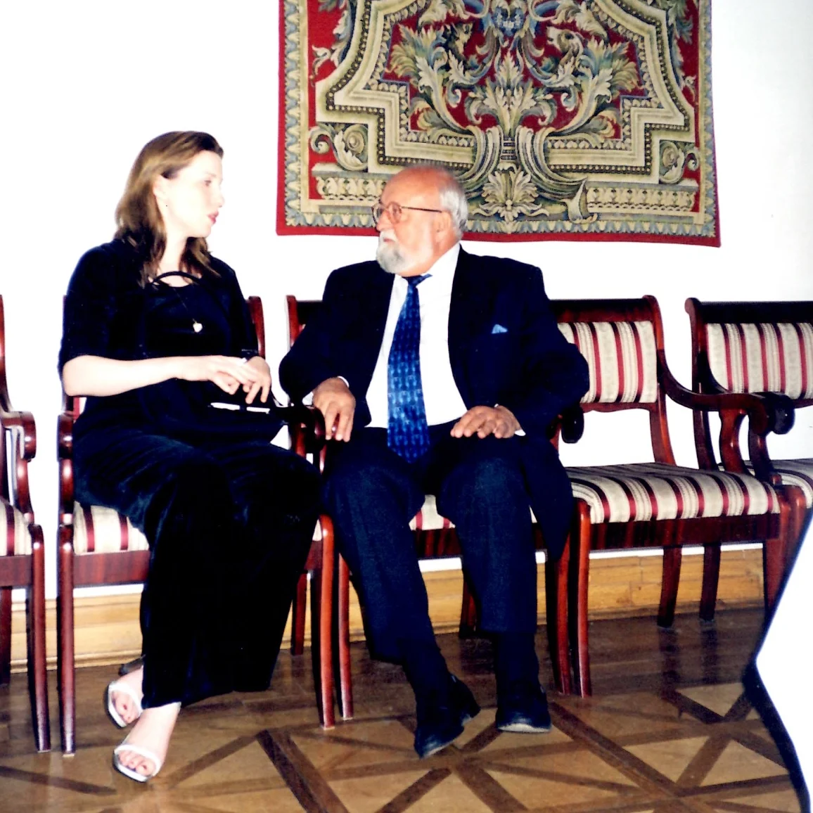 Wendy with Penderecki in Poland at Krakow's Easter Festival.