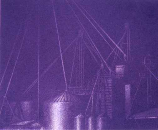 "421 Nights: Reach," sandblast faux mezzotint