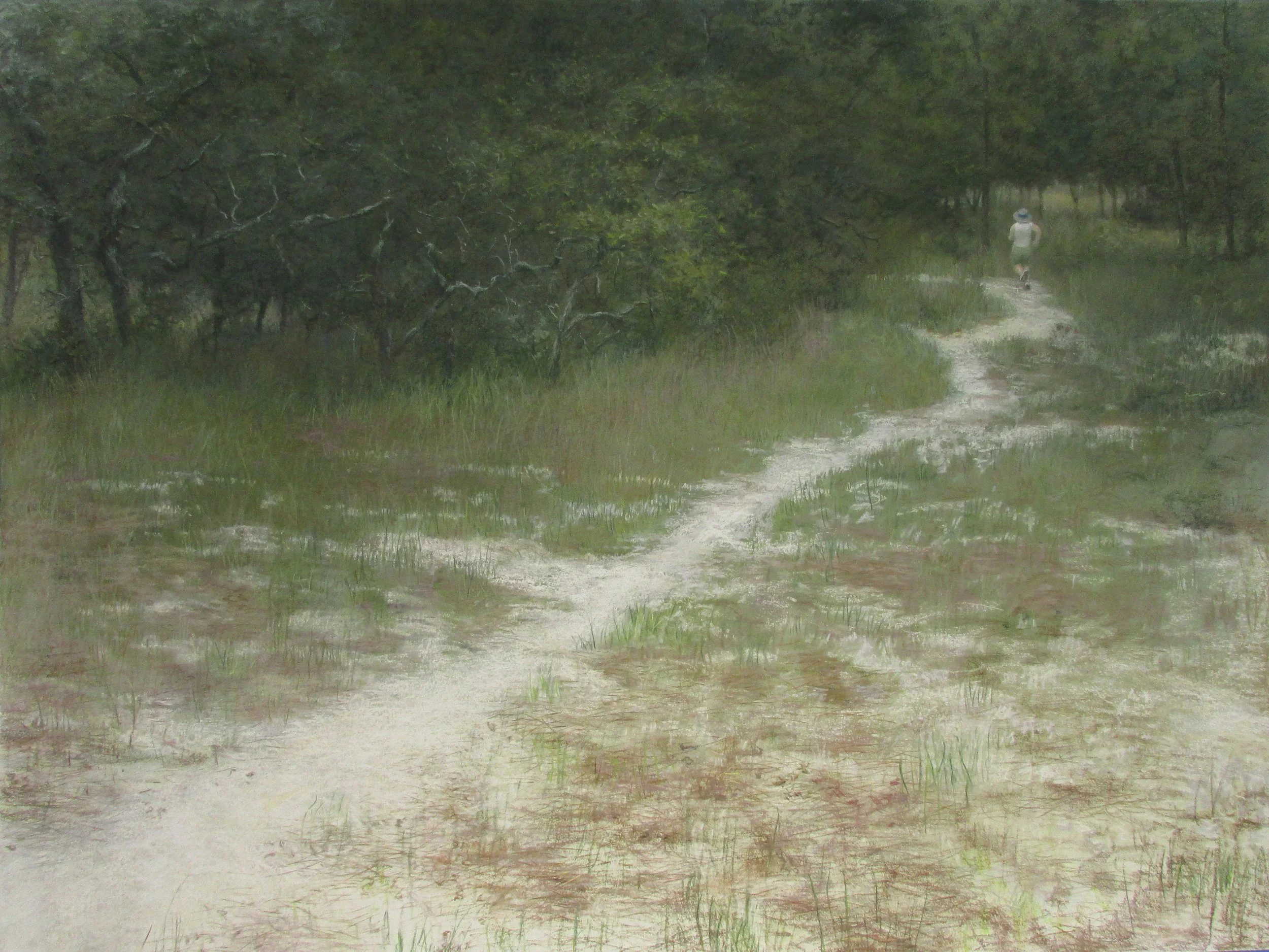 "Flee" pastel 25 x 36 inches