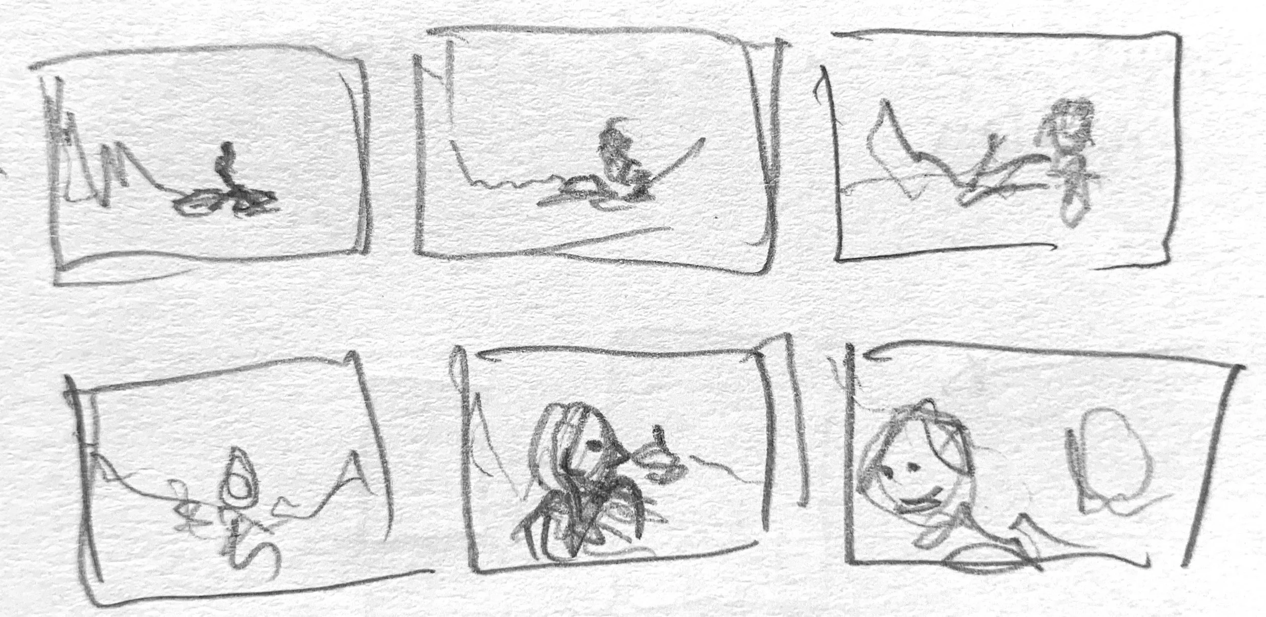   Multi-panel sequence of swan rising from body and walking towards camera. Her rising form starts semi-transparent and becomes more solid as the sequence progresses. ALT black and white transition: Begin the sequence in black and white and then beca