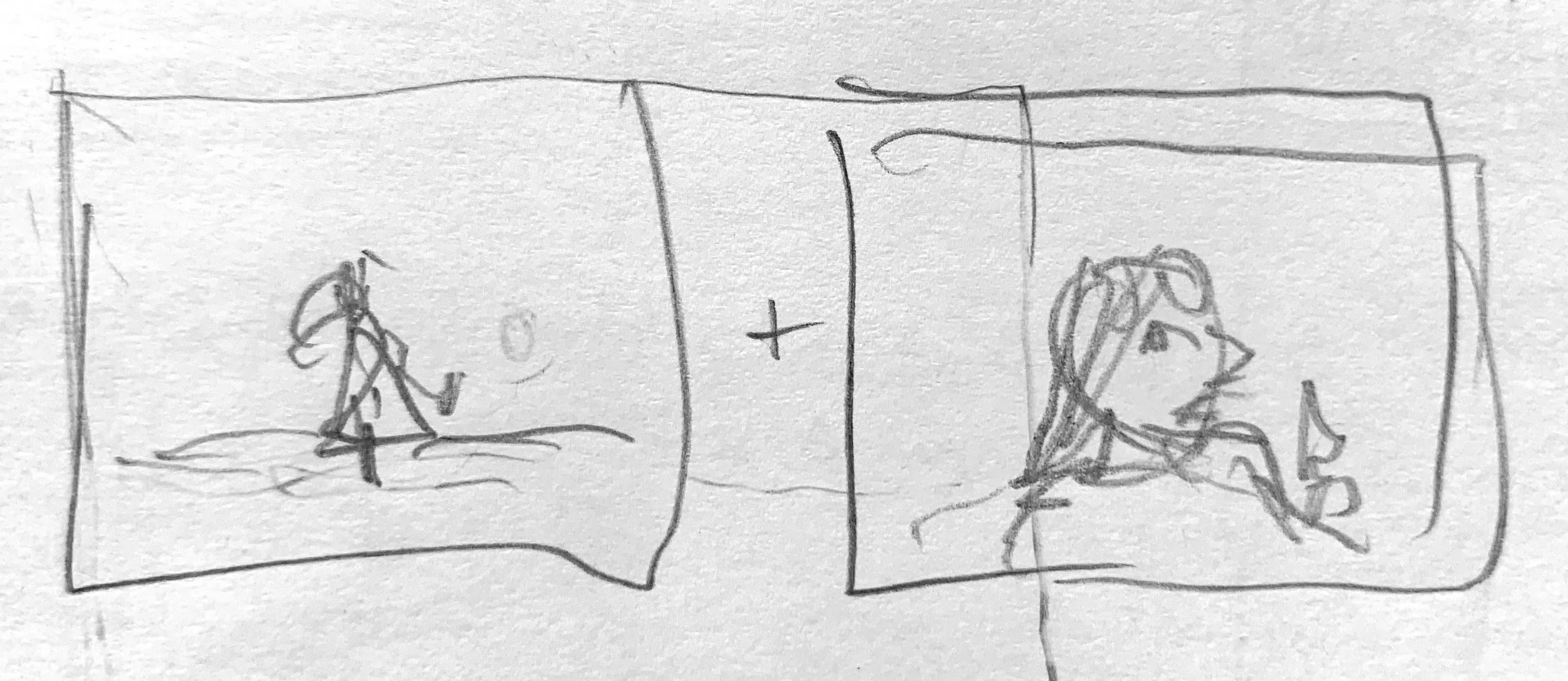   Paired shot. First one is a wide angle shot of swan standing in front of body of water with her back to the camera. Second frame is a tight head and shoulder shot of the swan turning her head to look at camera. A sad/forlorn/bittersweet expression 