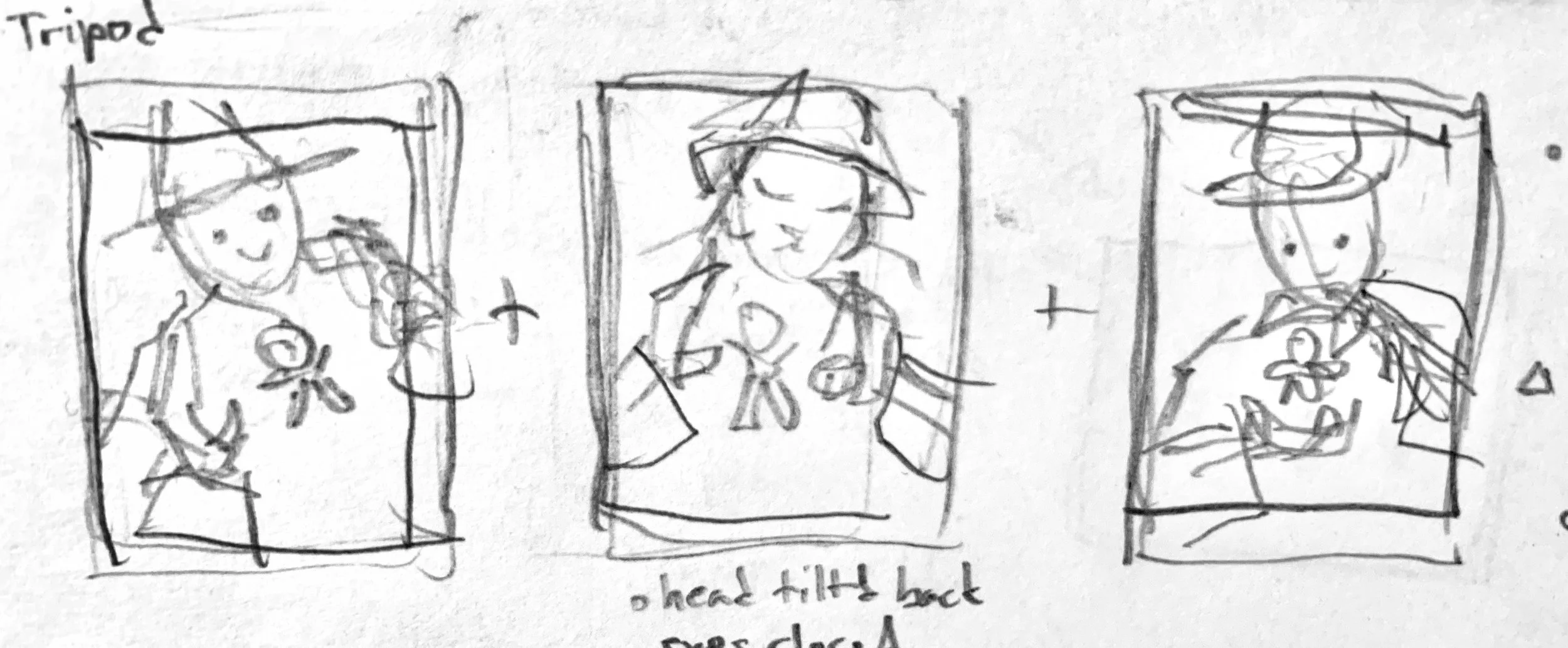   Three paired head and shoulder shots of witches casting spell on their dolls. Try multiple poses to have a selection to choose from. Try long exposure to create movement. Crop in tighter to create variation between previous panel.  NOTE: Fishing wi