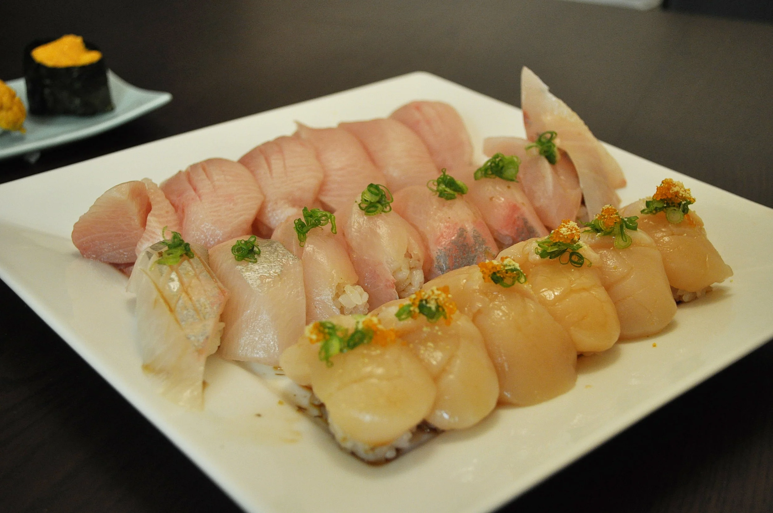  Hamachi (Yellowtail), Kanpachi (Amberjack), Hotate (Scallop)  