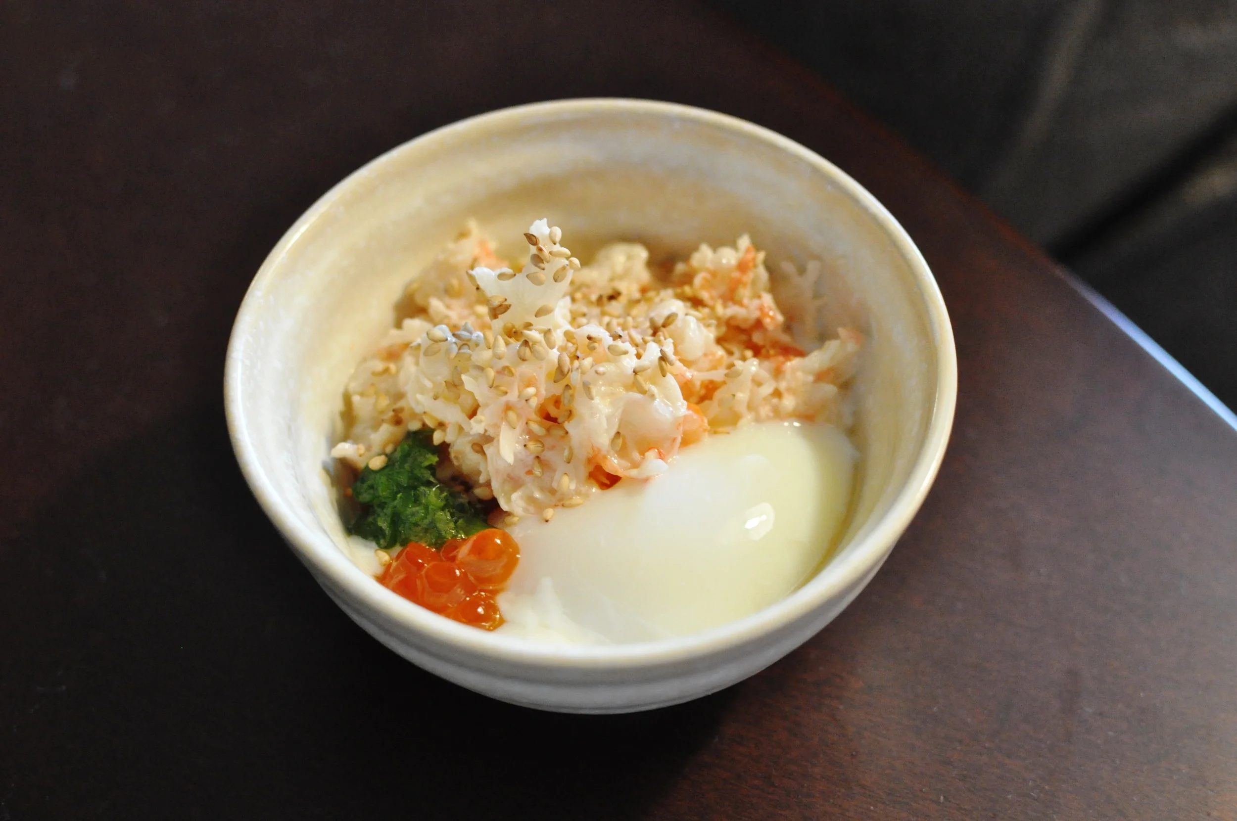 Onsen Egg with Shrimp