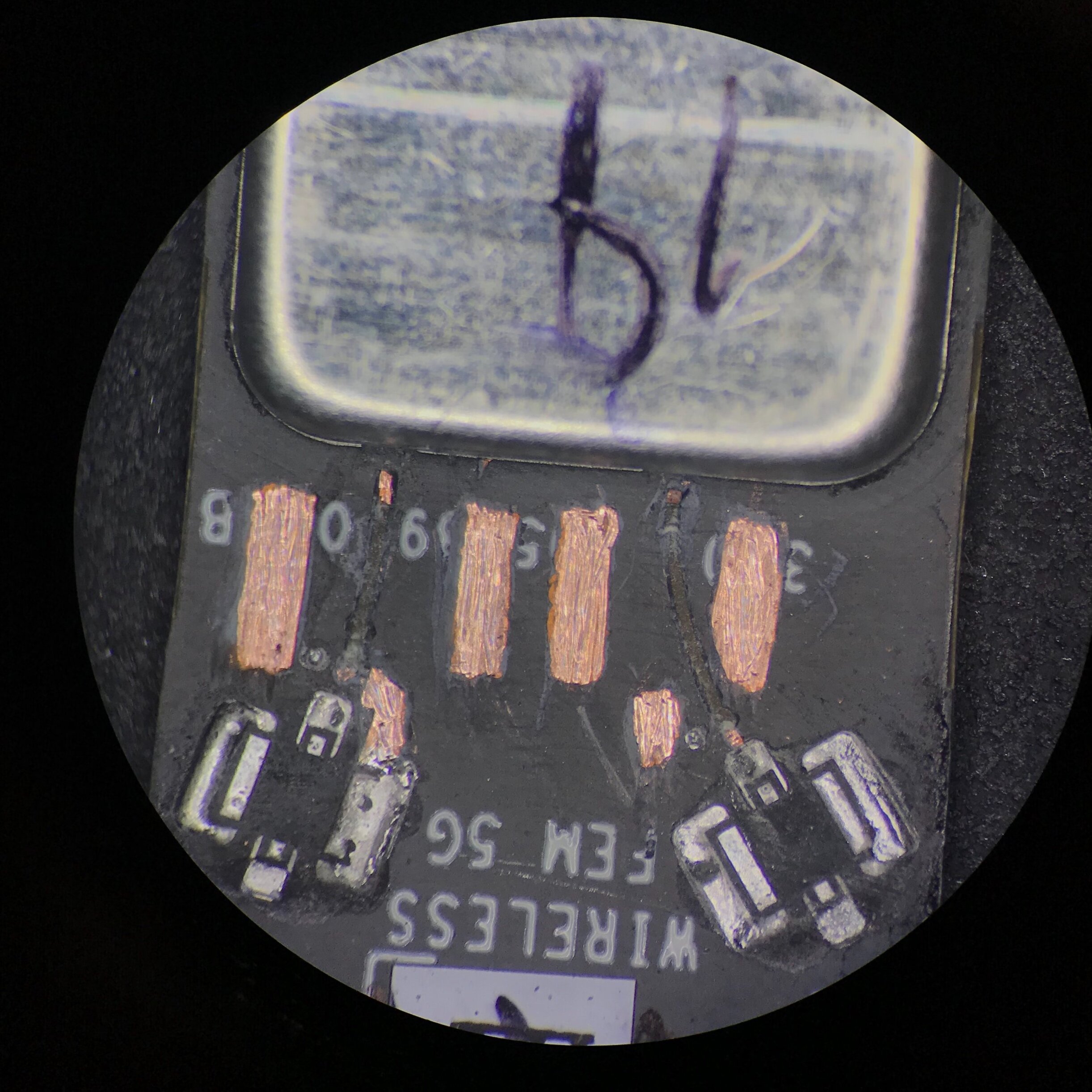 Etching PCB to apply copper tape.