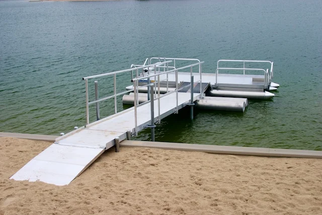 Hotwoods aluminum Walk N Dock installed in central Nebraska.