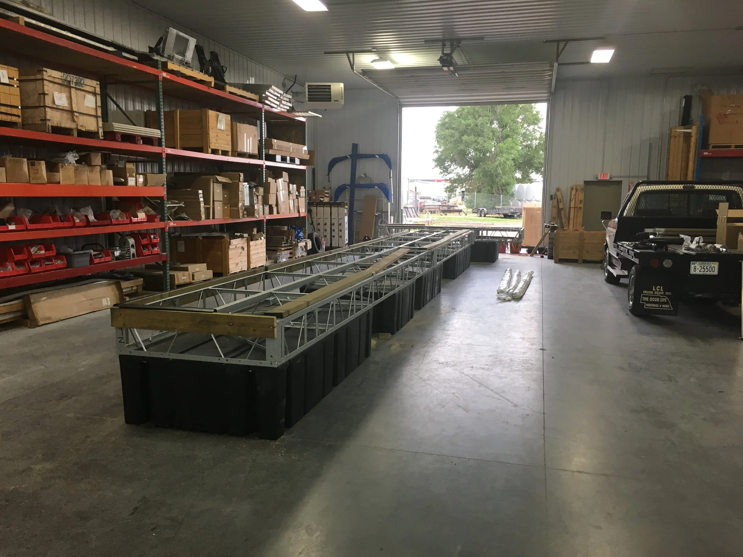 In most instances when Hotwood's crew is installing your dock, we will preassemble the unit in our warehouse to make sure the fit and integrity of all material is to our standards before it ever leaves.