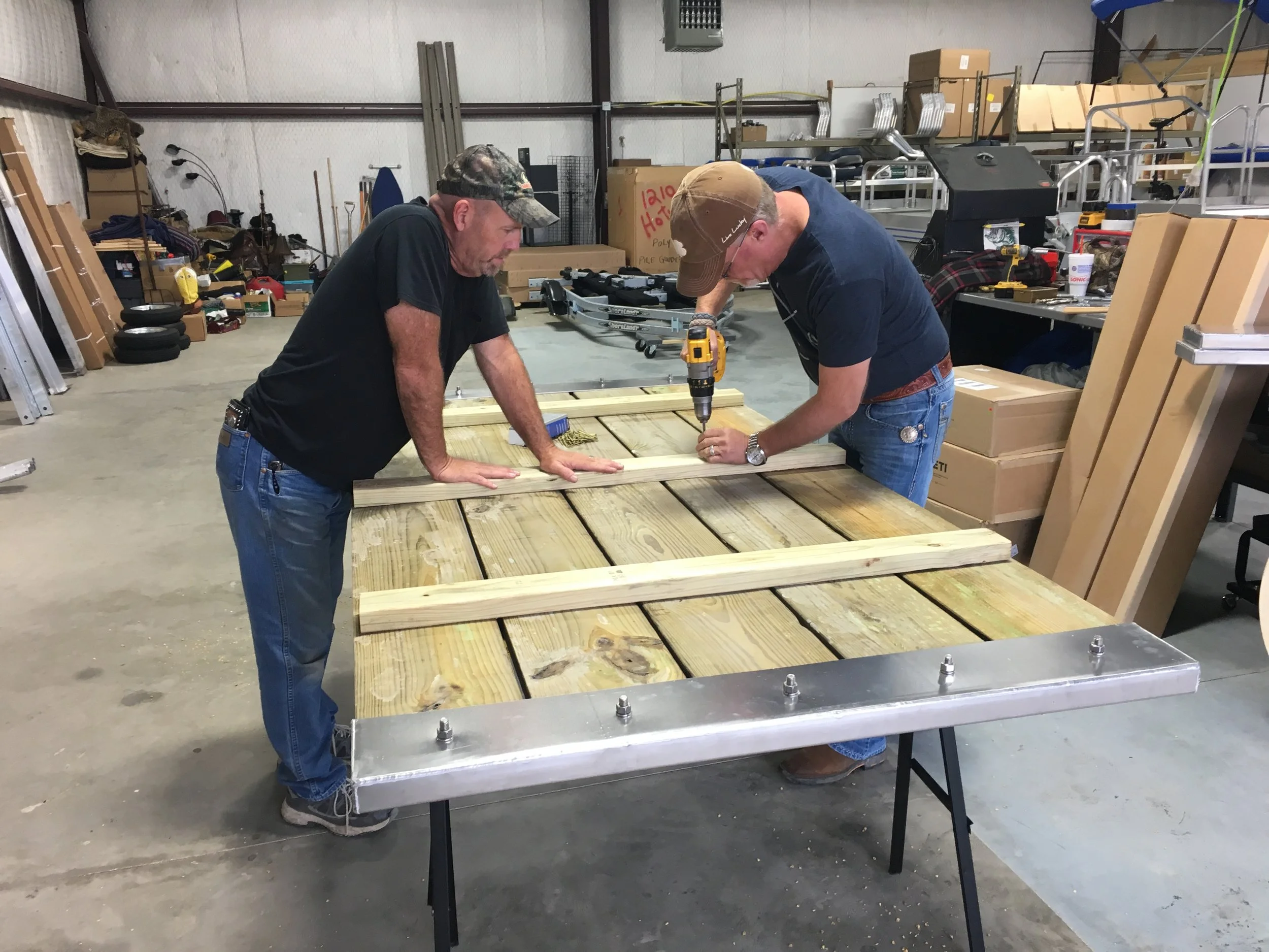 As you see, building the walkway you need with this kit can be done with minimal tools and time, once you have your lumber and a pair of saw horses. ( photo above shows the bottom side )