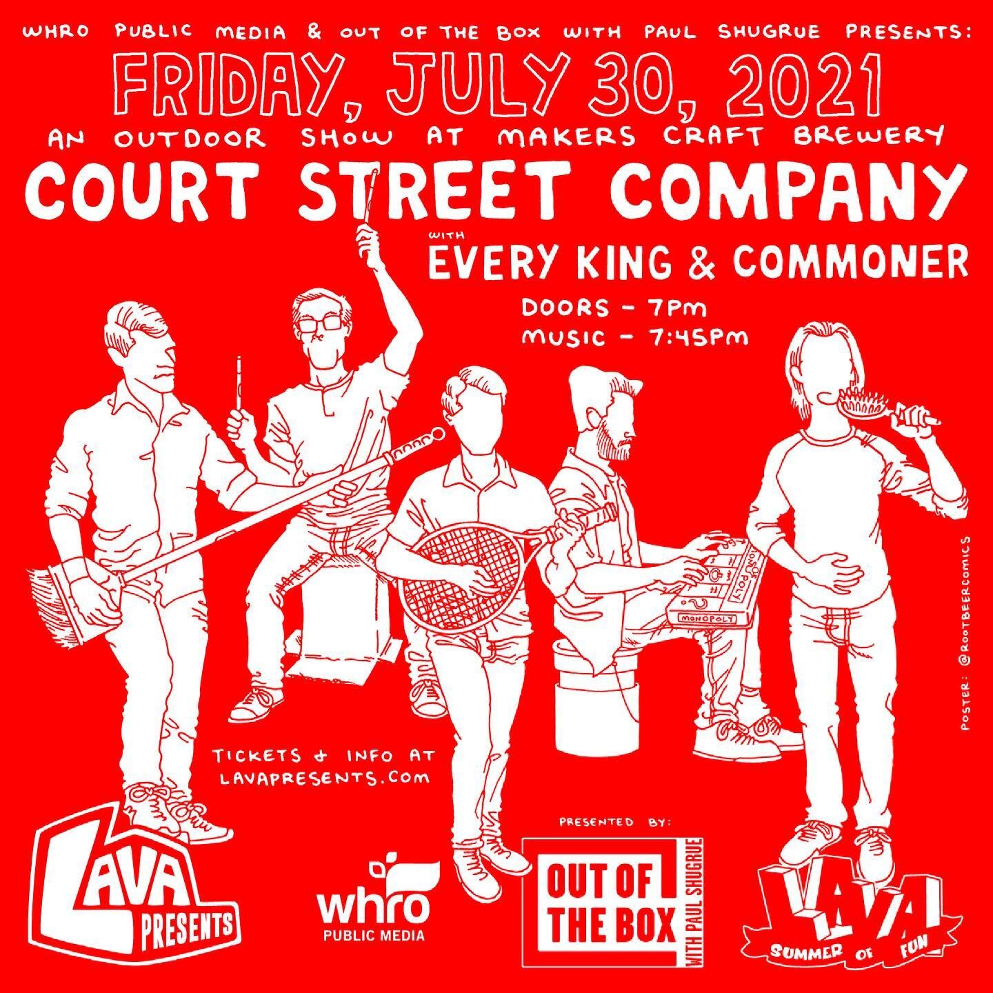 O snap!!!! Yes, you read that correctly, LIVE MUSIC, REAL PEOPLE!! Can&rsquo;t wait to share the stage with @courtstreetcompany on July 30th @makers_craft_brewery!! Go to lavapresents.com for tickets or DM us😎 Bound to be a party🕺