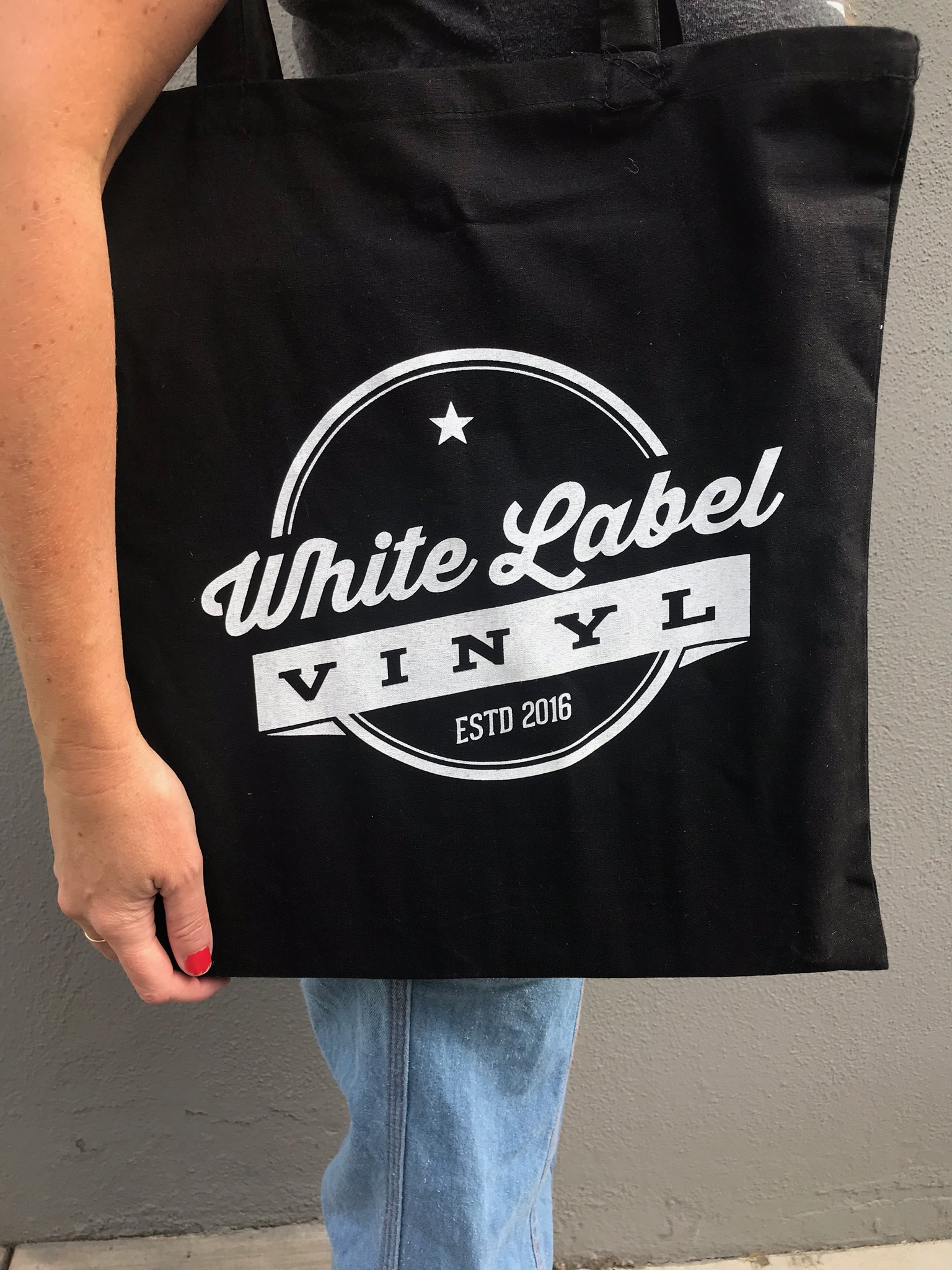 Records are a Sound Purchase - Record Tote Bag (Black) — White