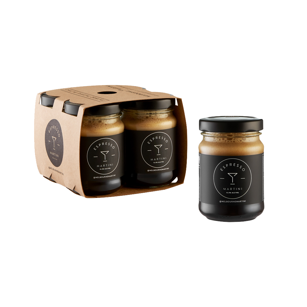 ESPRESSO MARTINI   Vodka, Cold Drip Coffee, Chocolate Flavour, Coffee Flavour, Organic Sugar, Preservative E224 (Gluten Free)(Vegan)  110mL | 12% Alc/Vol.