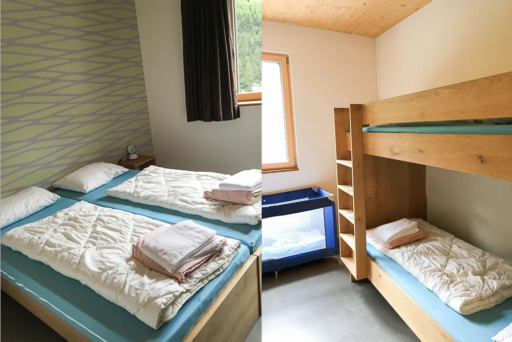 Our 4 bed Room at the WellnessHostel 4000 in Saas Fee