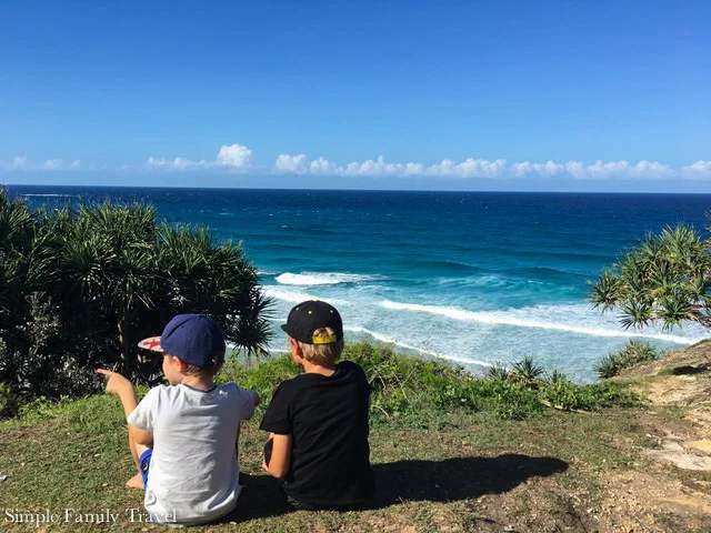 Beautiful one day perfect the next, don't forget to add Brisbane to your list! Here Rebecca's boys check out the view from beautiful Stradebroke Island. 