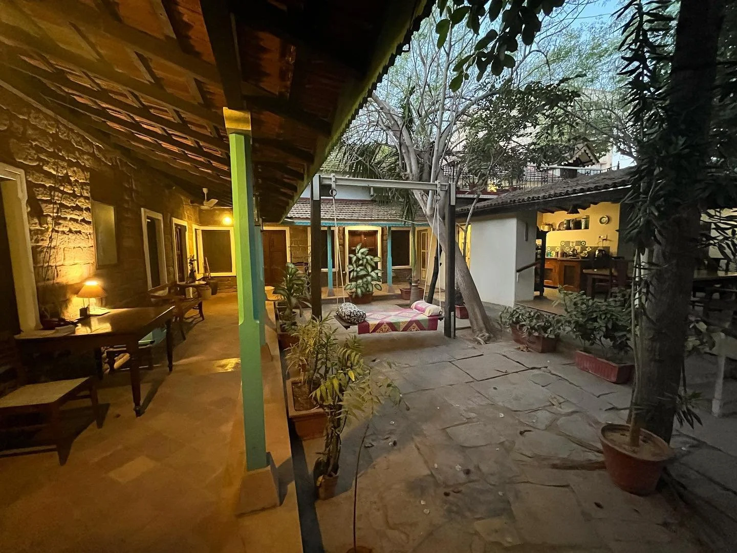 Dawn. 

#bhujhomestay #indianhomestay #cosyveranda #courtyardhome #heritagehomestay #indianhomes