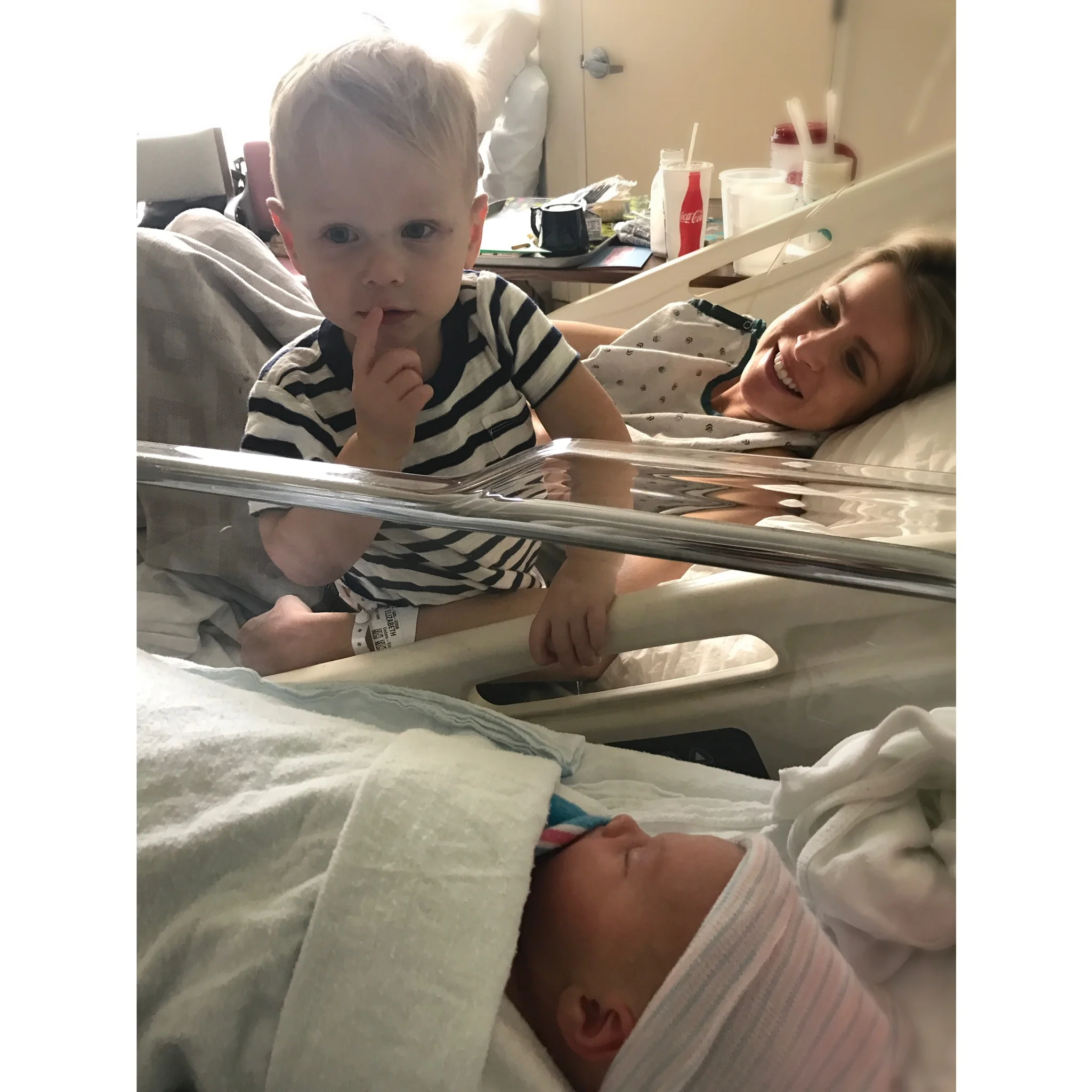 Shhhhhh... my new baby sis is sleeping! - Big Bro Ev
