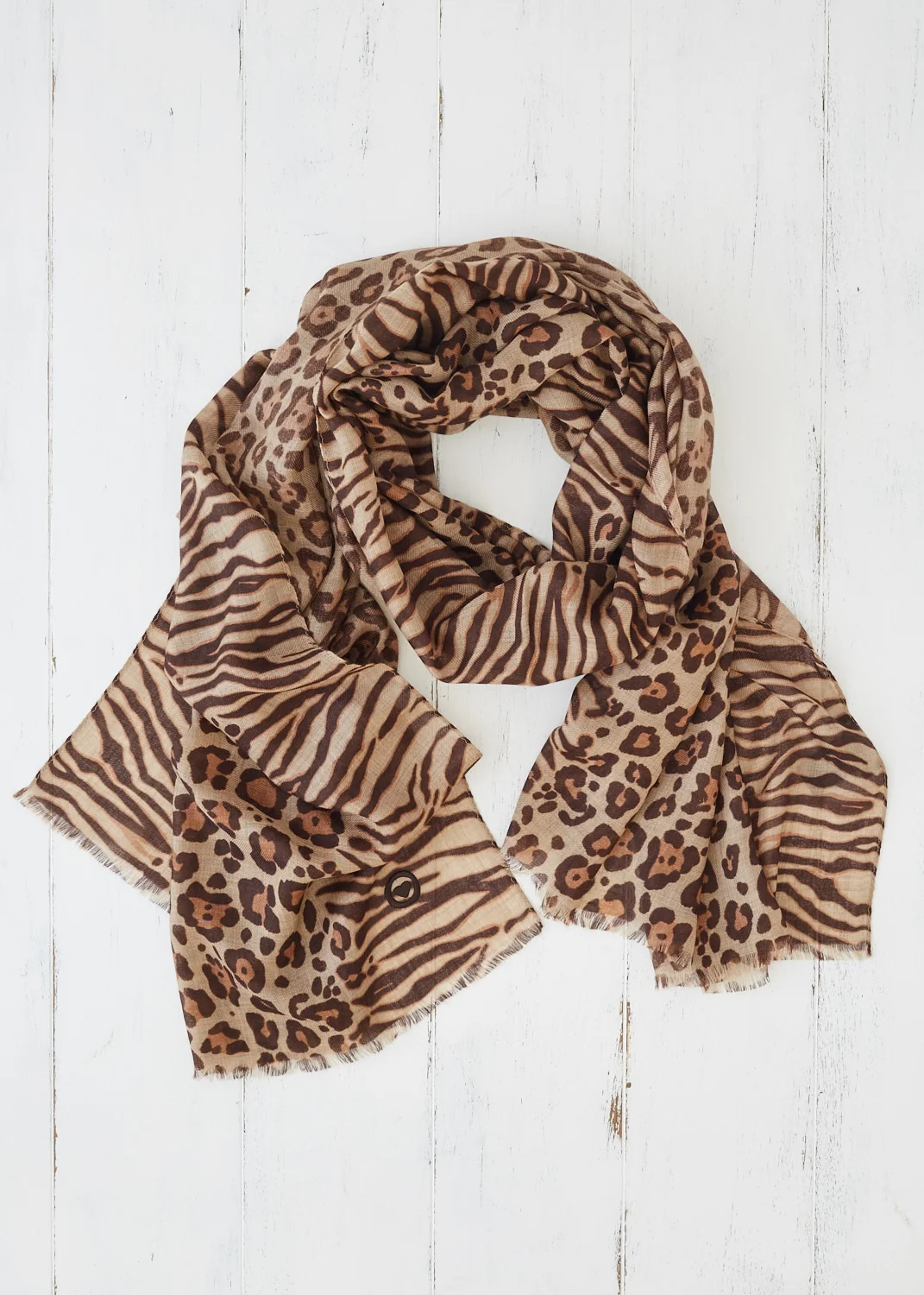 Lois Avery luxury cashmere leopard print scarf
