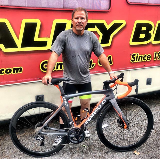 Congrats to Bruce on his new @pinarello_us F10 Disc in Mars Orange. Huge upgrade for one Awesome human being. We hope you enjoy it buddy. #pinarello #pinarellof10disk #upgrade