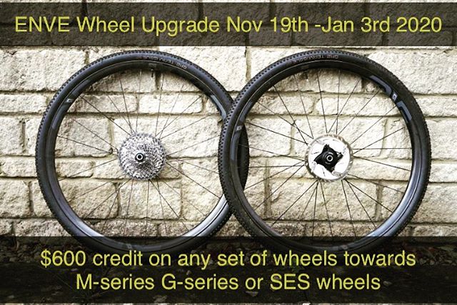 ENVE composites upgrade now through Jan 3rd. Trade in your wheels towards a new set and receive a $600 wheel credit. Time to treat yourself this holiday. #upgrade #carbonupgrade #envewheels