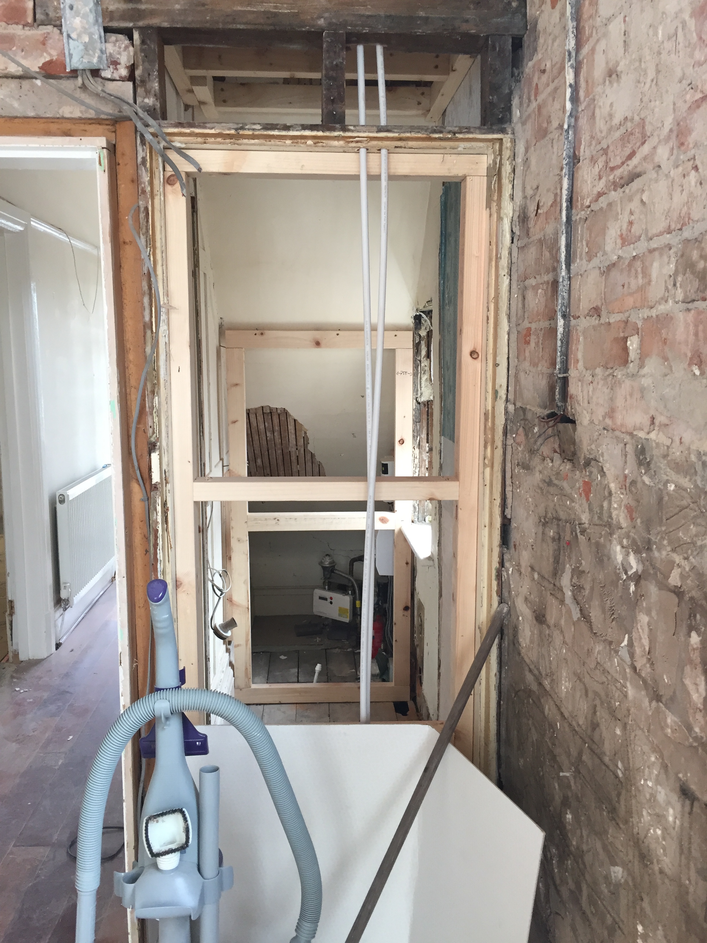 Under-stairs cloakroom construction