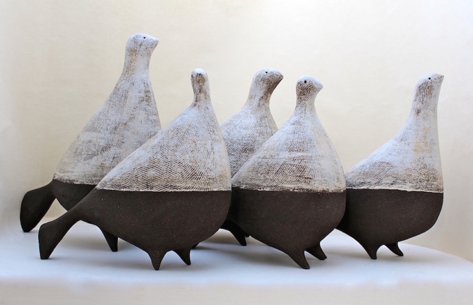  Title: A Flock of Binary Birds &nbsp; &nbsp; &nbsp; Size: H 24 – 34 cm Medium: Ceramic stoneware 