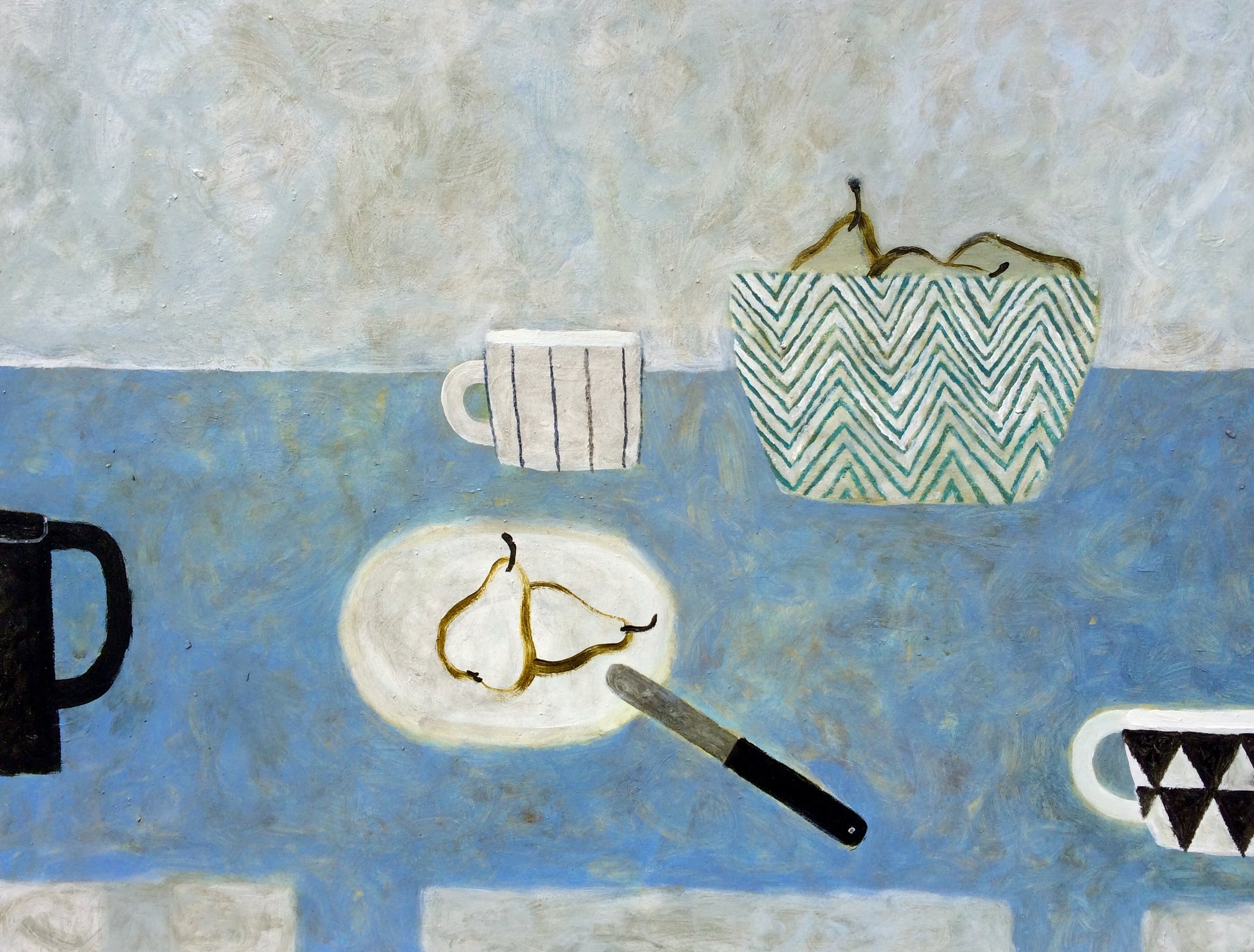  Title: Blue Zigzag Bowl Size: 60 x 80 cm Medium: Oil on Canvas 