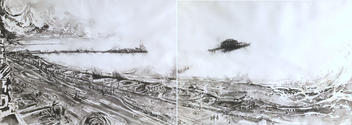  Title: Seafront Dyptich I Size: Two panels, each 99 x 138 cm Medium: Mixed media 