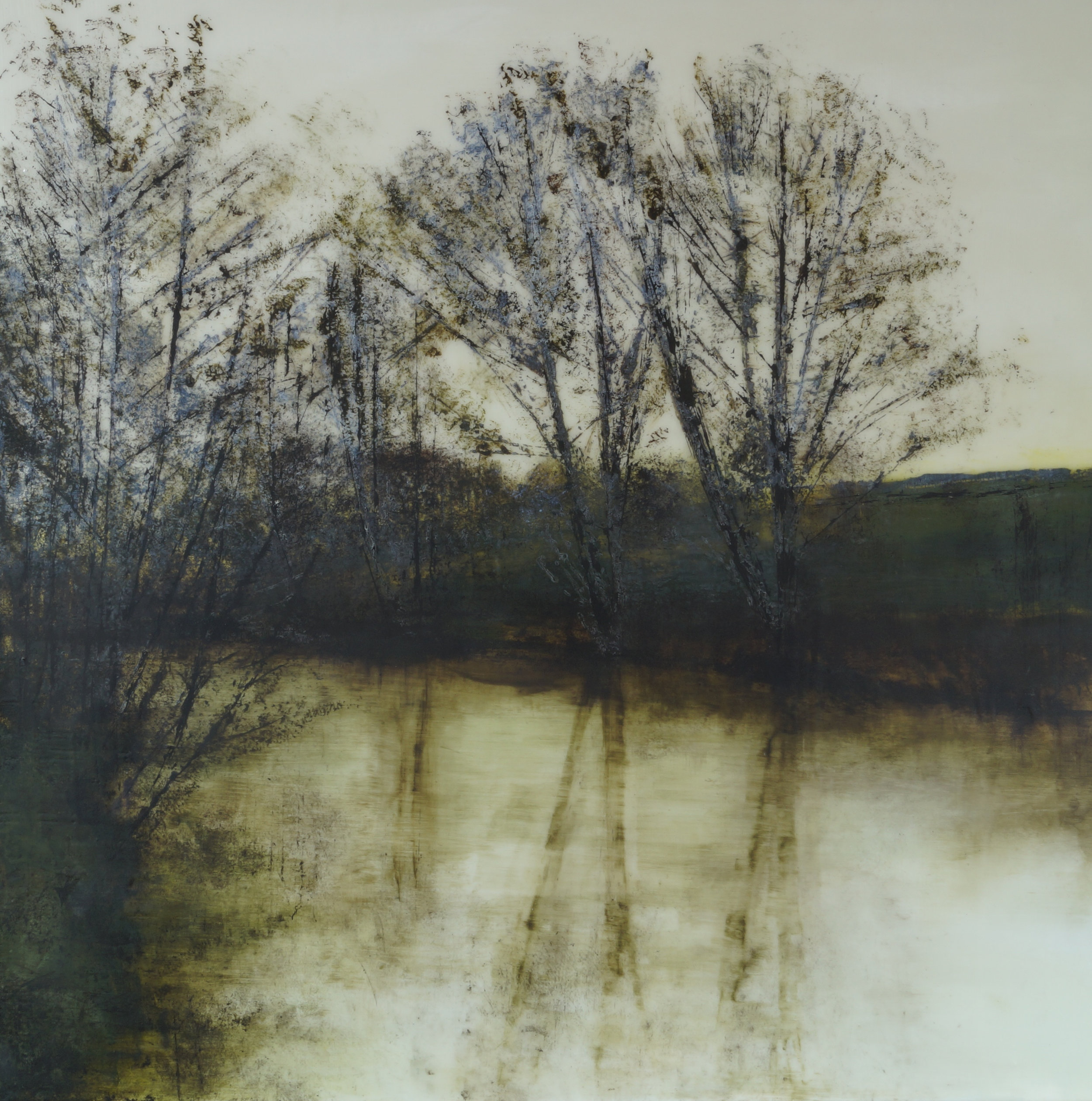  Title: Rain Reflections ize: 60 x 60 cm Medium:&nbsp;Acrylic and epoxy resin on canvas 