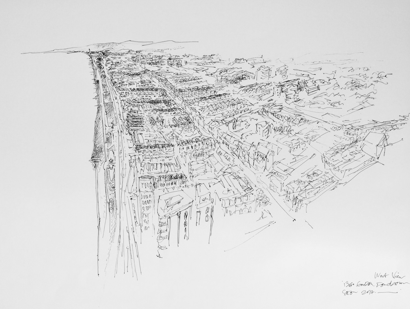  Title: i360 and West Hove Seascape Size: 66 x 90cm Medium: pencil and inkpen 