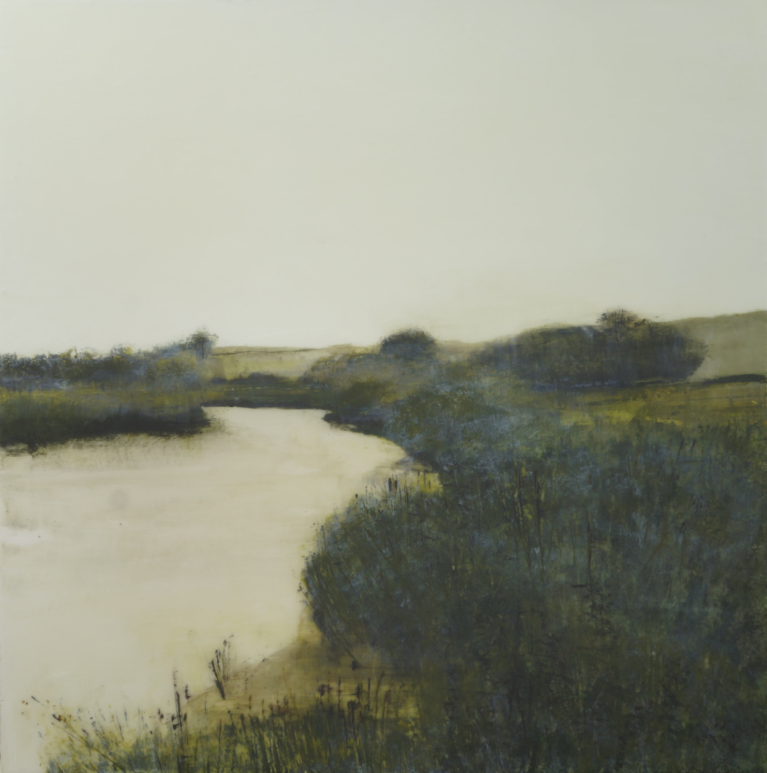  Title: Banks of the River Arun Size: 60 x 60 cm Medium: Acrylic and epoxy resin on canvas 