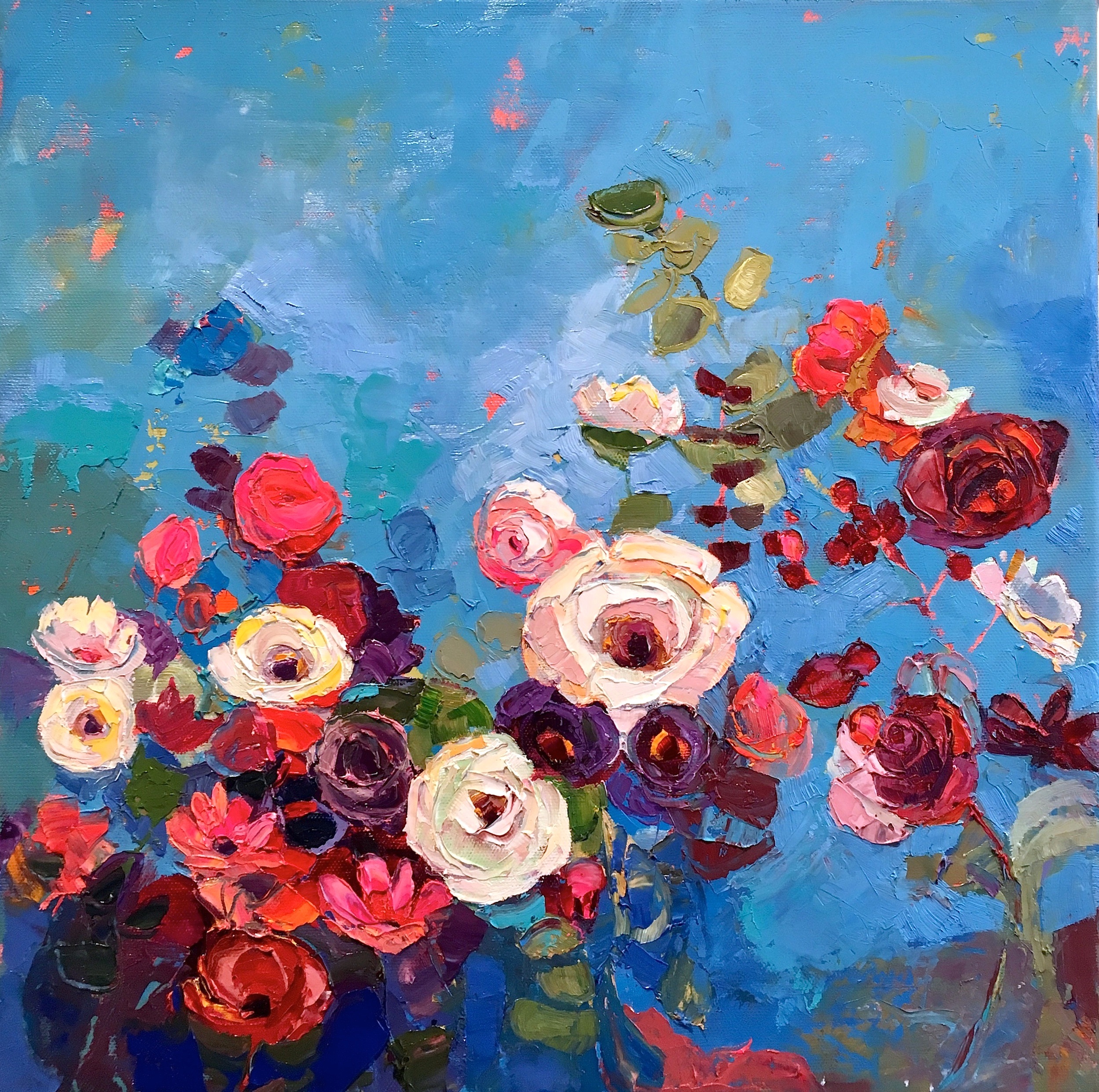  Title: In the Blue Square  Medium: oil on canvas  Size: 40 x 40cm  SOLD 