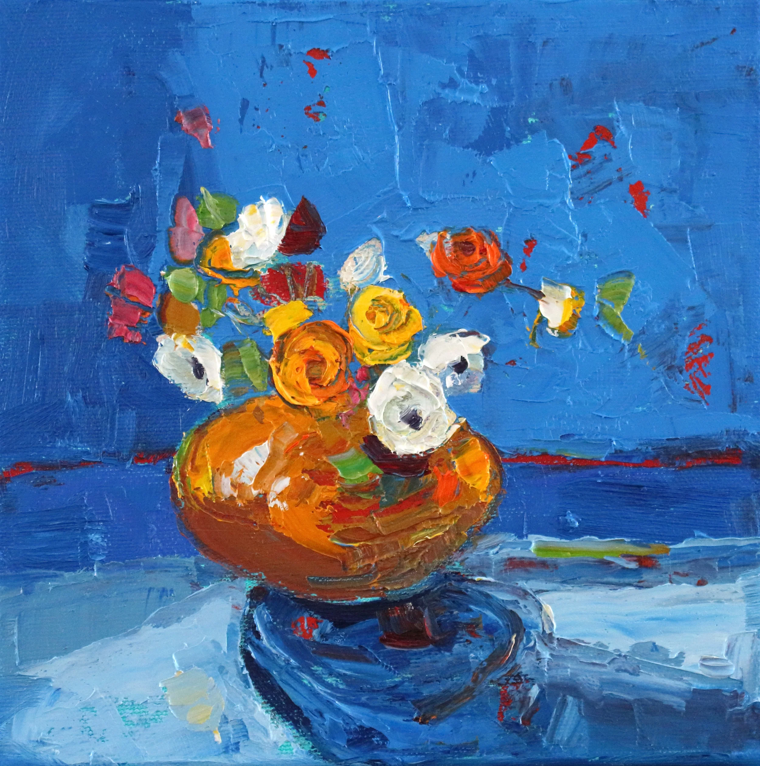  Title: Copper and Cobalt  Medium: oil on canvas  Size: 20 x 20cm  Price: SOLD 