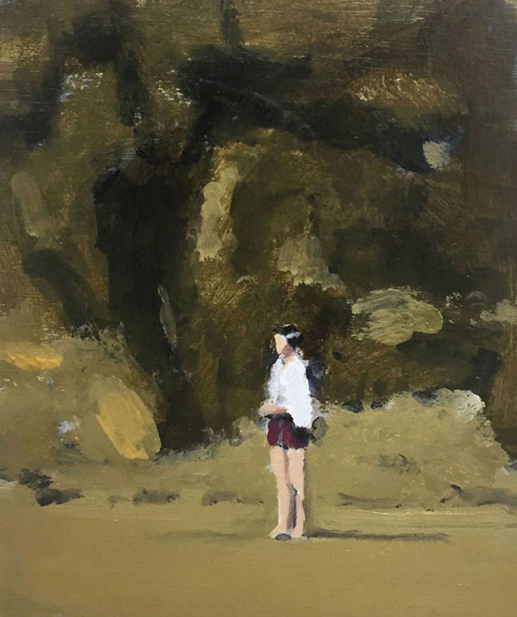 Young Woman Standing by a Cliff