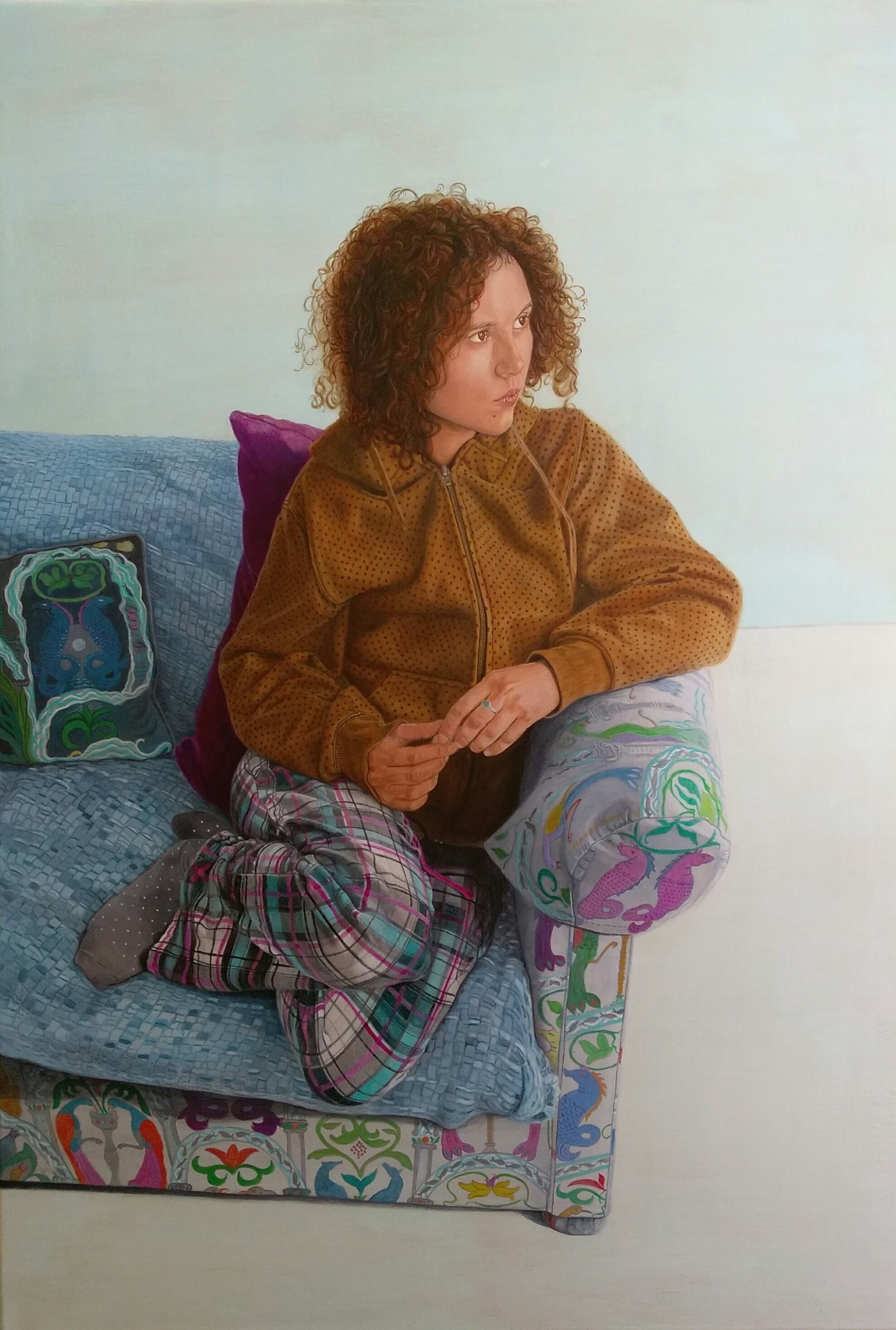  Artist: Rebecca Taylor  Title: Alice in Pyjamas  Size: 70 x 100 cm  Medium: Acrylic on canvas 