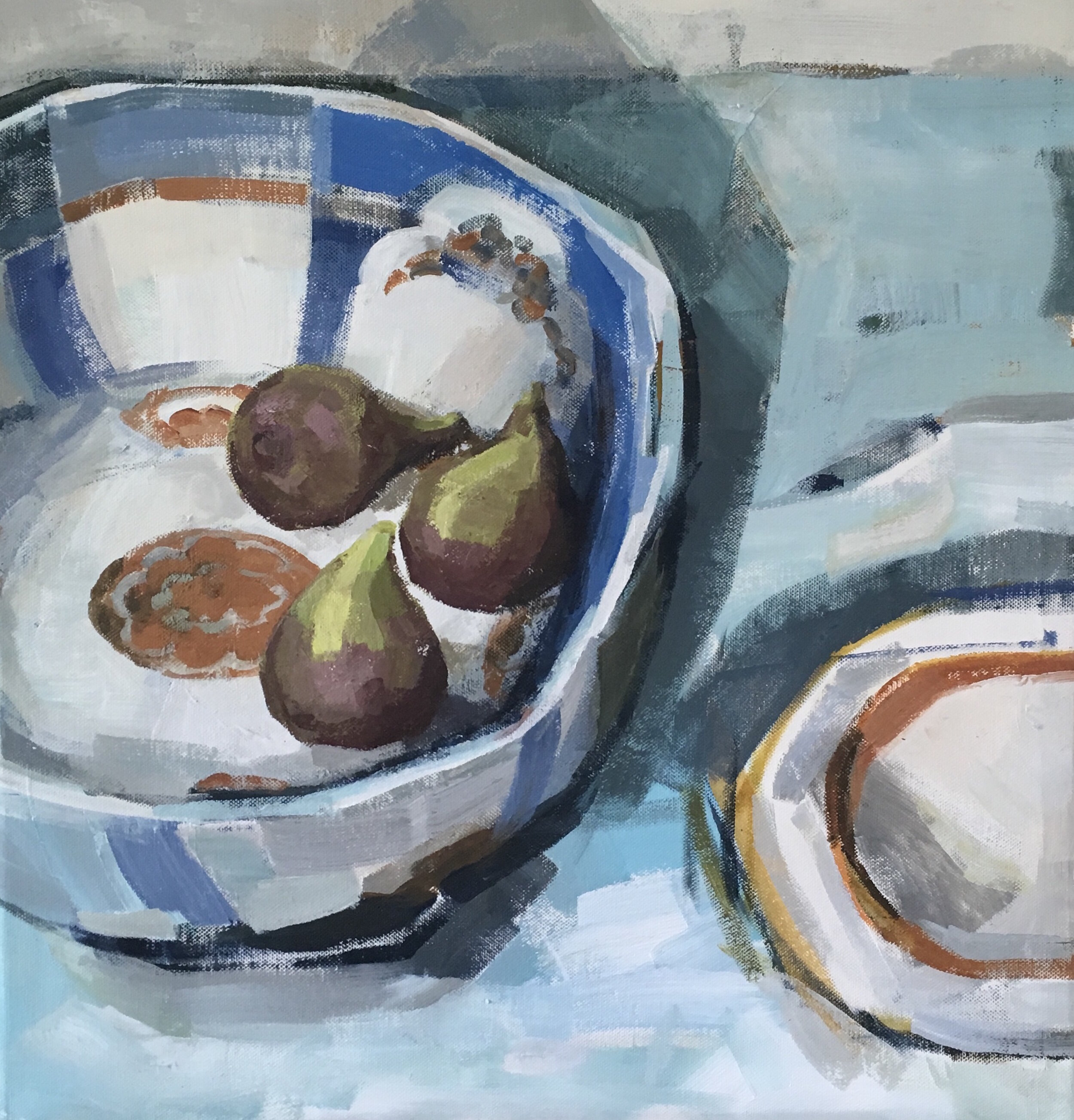  Title: Bowl of Dreams - Still Life with Bowl &amp; Figs  Medium: Acrylic on canvas Size: 50x50cm Price: £850 