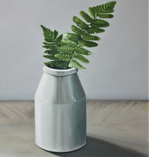  Title: Still life with fern  Size: 47cm x 45cm  Medium: Oil on canvas  Price: £350 