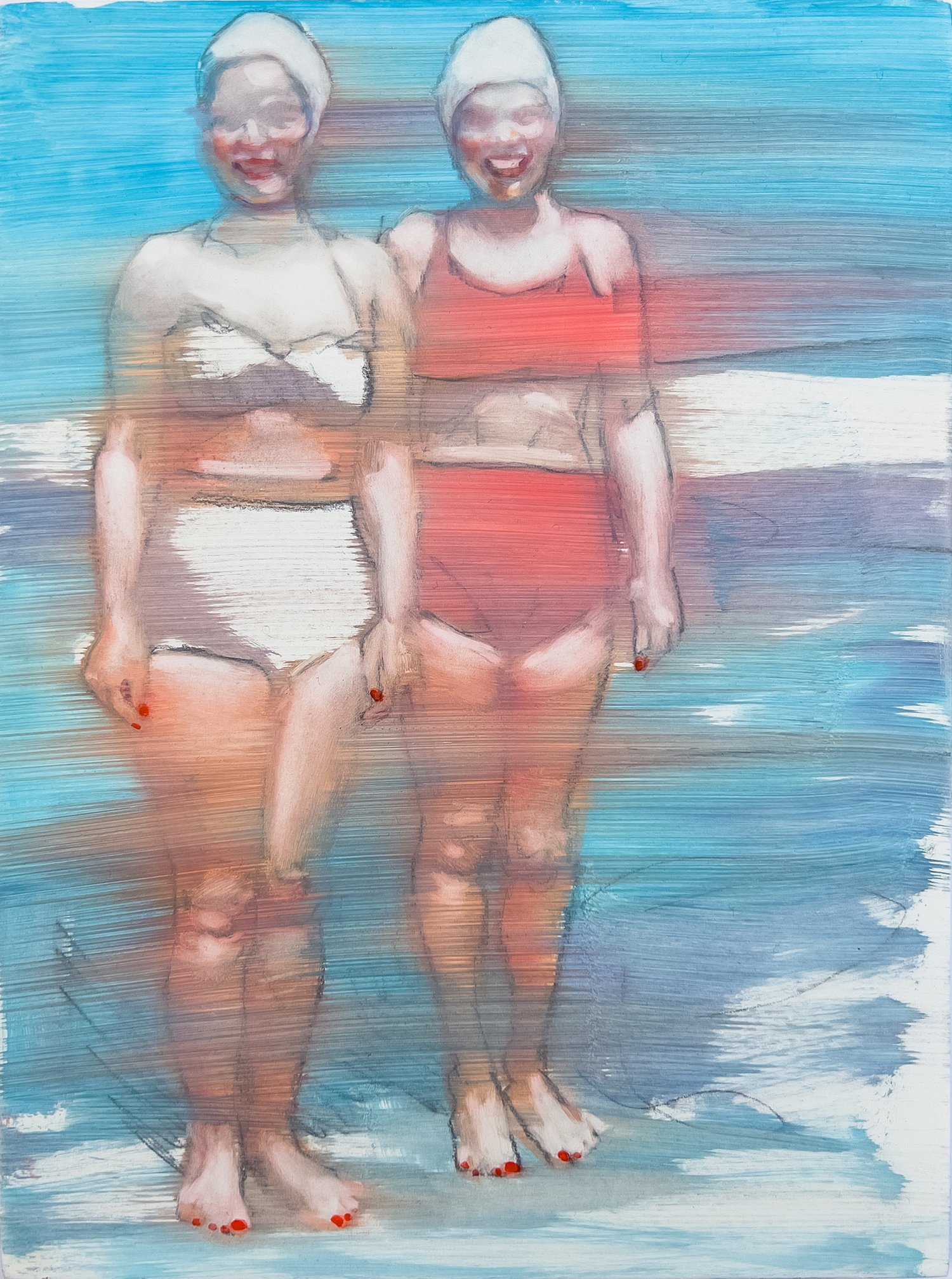  Title: Time Travelling Swimmers Size: 20 x 15cm Medium: Oil on gesso panel Price: £1200 