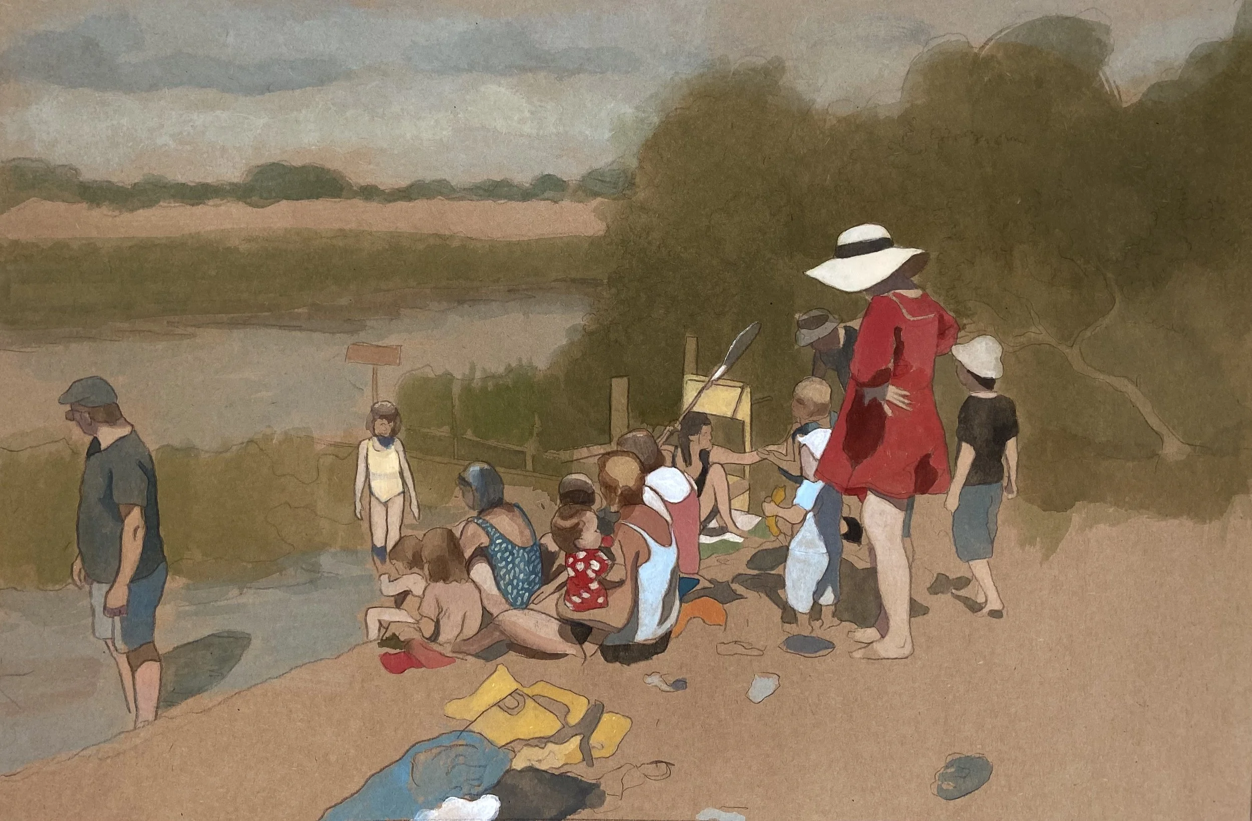  Title: Crowd Scene #8   Size: 39 x 59cm   Medium: Acrylic on paper   Price: £2000 