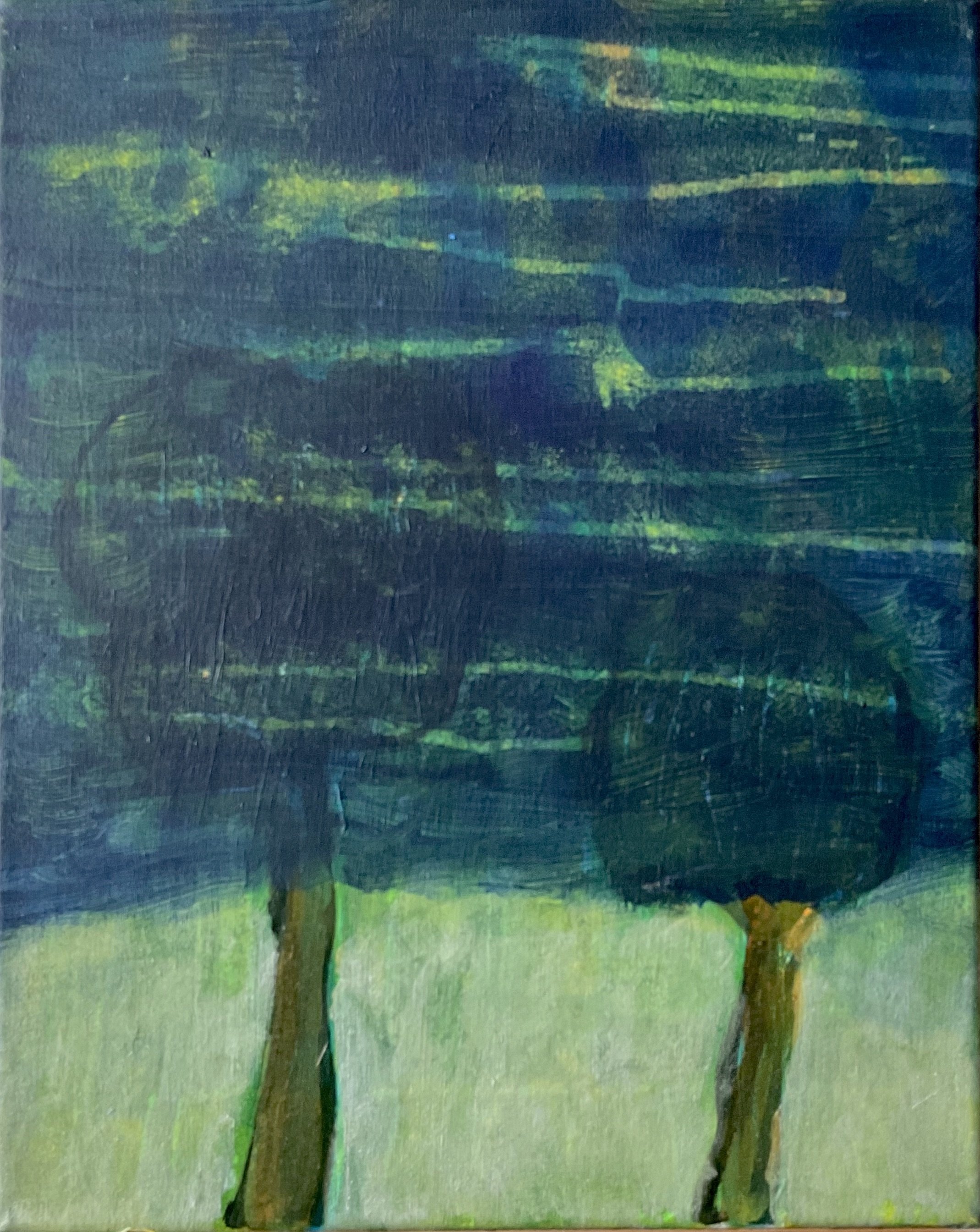  Title: Trees at night Size: 38cm x 31 cm Medium: Acrylic on canvas 