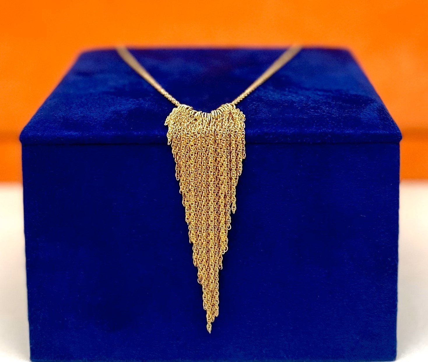 Title: Fringe necklace - gold Medium: Gold plated rope chain Price: £140 