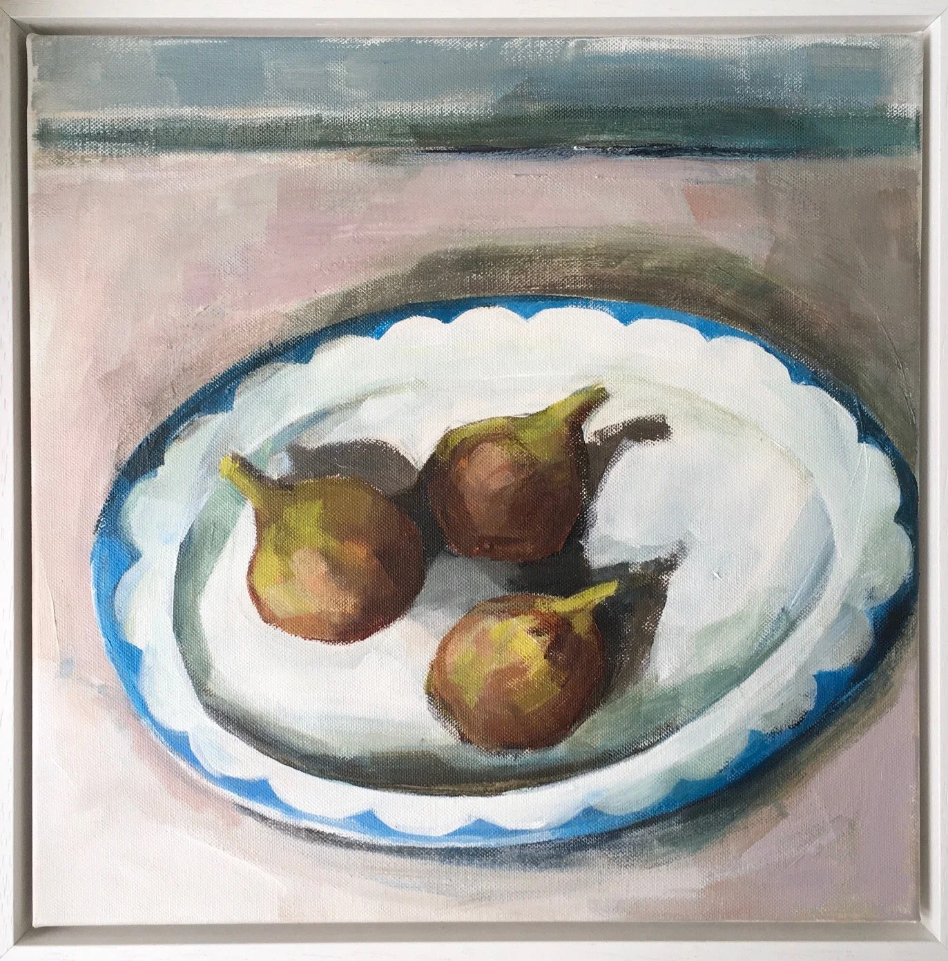  Title: Figs on a Platter  Medium: Acrylic on canvas  Size: 43 x 43 cm  £400 
