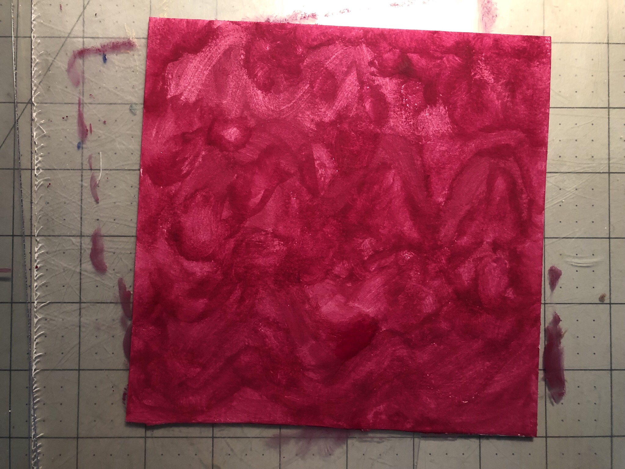 C- painting with remnants (after handpouring watercolor pans)