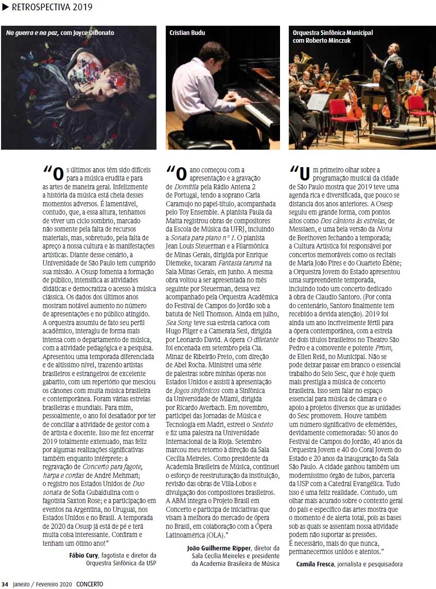 Destaques da Temporada 2019 - Revista Concerto