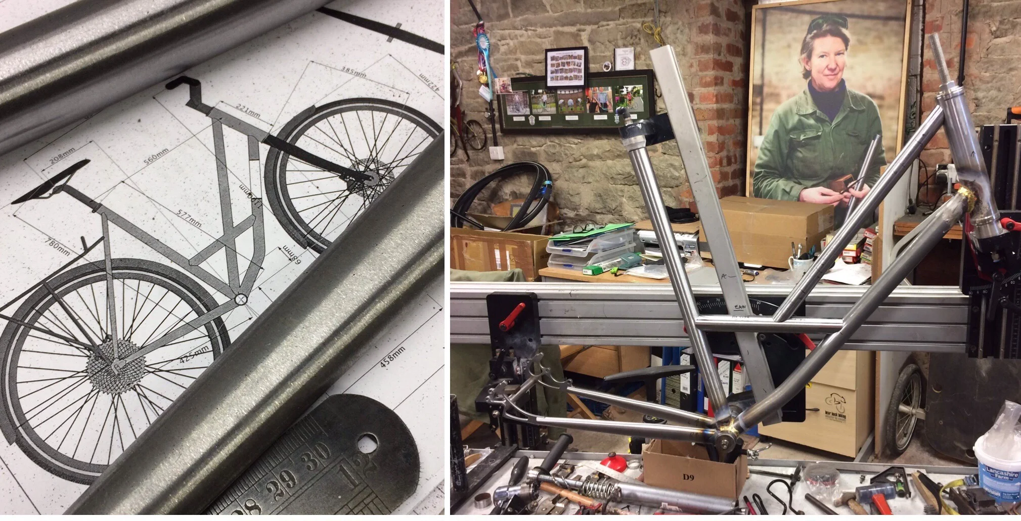 The Beaumont step-through currently being built in Liz's workshop.