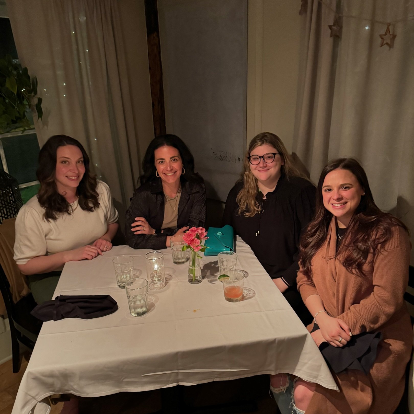 Everyday the studio is busy, busy, busy when the &ldquo;Dream Team&rdquo; is together so Miss Janelle, Miss Lauren, Miss Alyssa, and Miss Meghan got together for a delicious &amp; relaxing evening at @2hopewellbistro to enjoy the calmness of April br