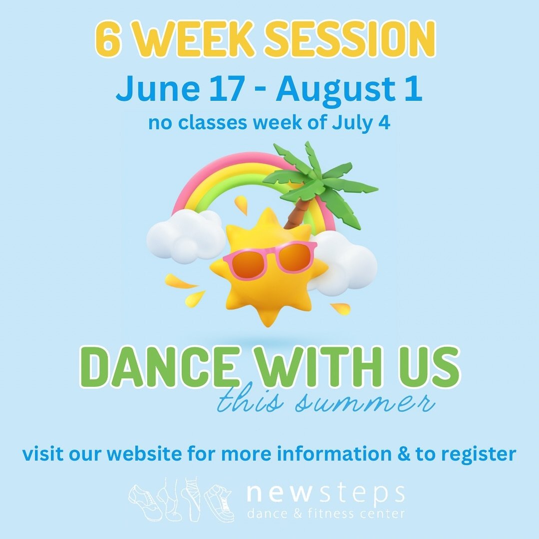 dance, dance, DANCE with us THIS SUMMER!! 😎 We have classes for ages 2-adults in areas of ballet, tap, jazz, hip hop, modern &amp; pointe. A short commitment to keep up with your dance training during the summer months or learn more about us before 