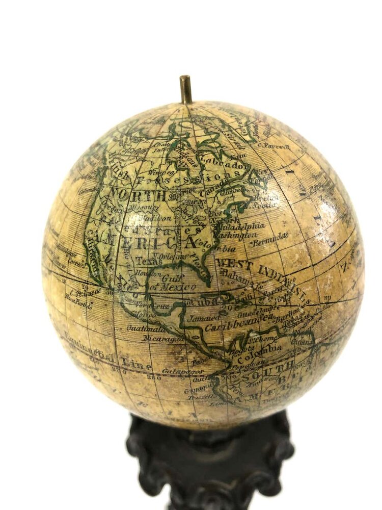 Vintage Tin World Globe, Rare Terrestrial Globe, made in Western Germany by  MS