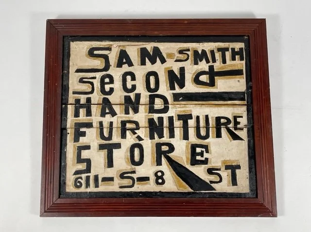 Bold and Unusual Folk Art Hand Painted Trade Sign — Andrew