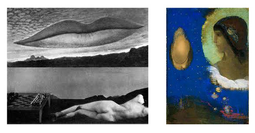 Man Ray, Observatory , Time , The Lovers , 1936 Odilon Redon, Sita, 1893